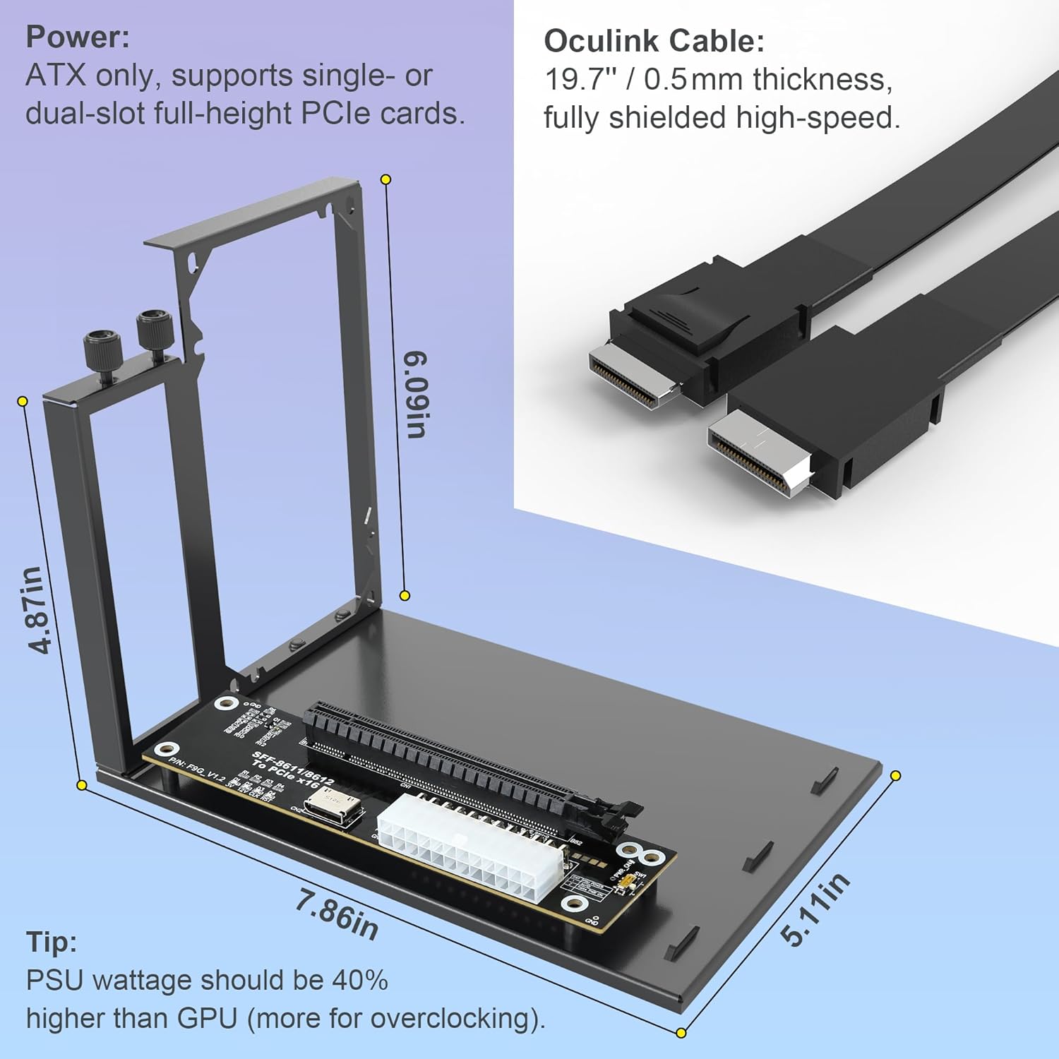 Dock EGPU PCIe 4.0 X4 64Gbps c - Oculink Gpu Dock Station avaliação e preço
