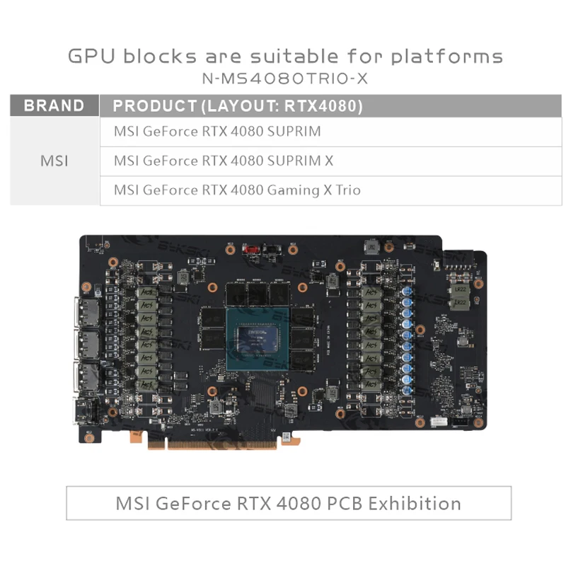 Bloco de GPU Bykski para Placa - Rtx 4080 Water Cooling Block avaliação e preço